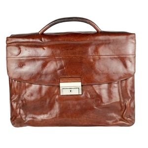 Gino Ferrari Brown Leather Briefcase Bag